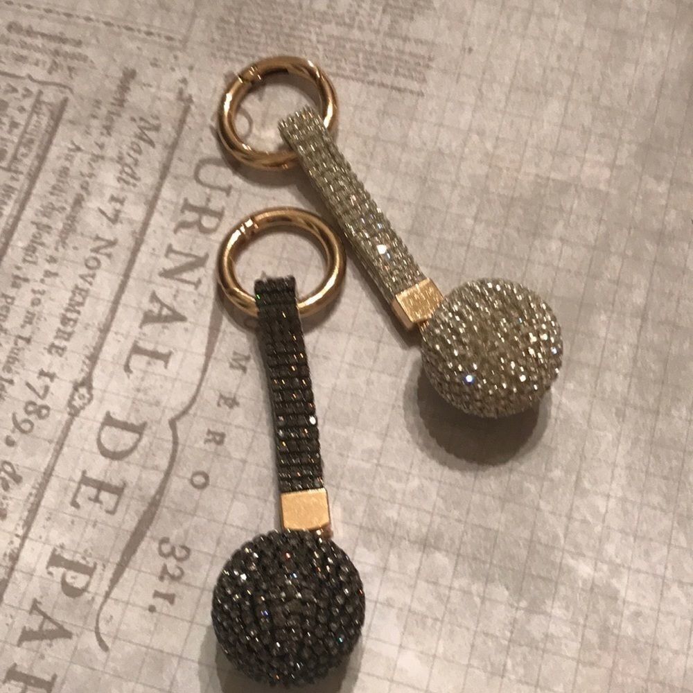 Black‎ or Clear Rhinestone Key Purse Charm